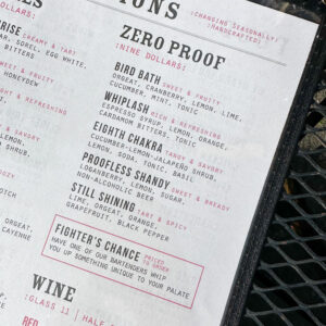 Zeroproof Menu at The Daily Refresher in Rochester