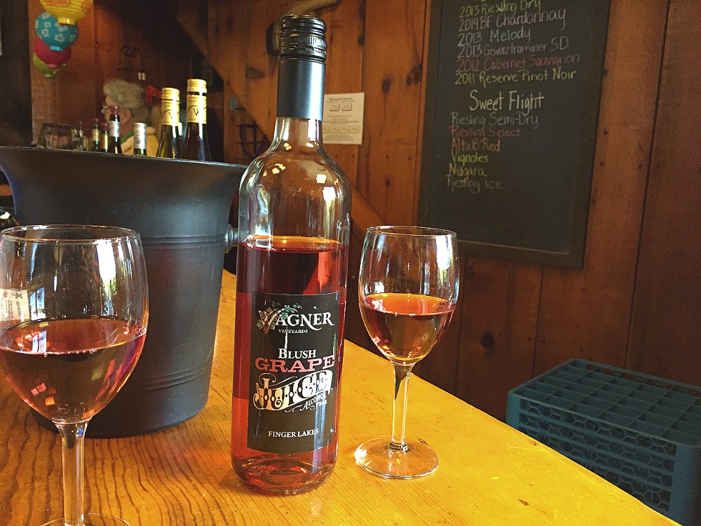 Blush Grape Juice at Wagner Estates Winery