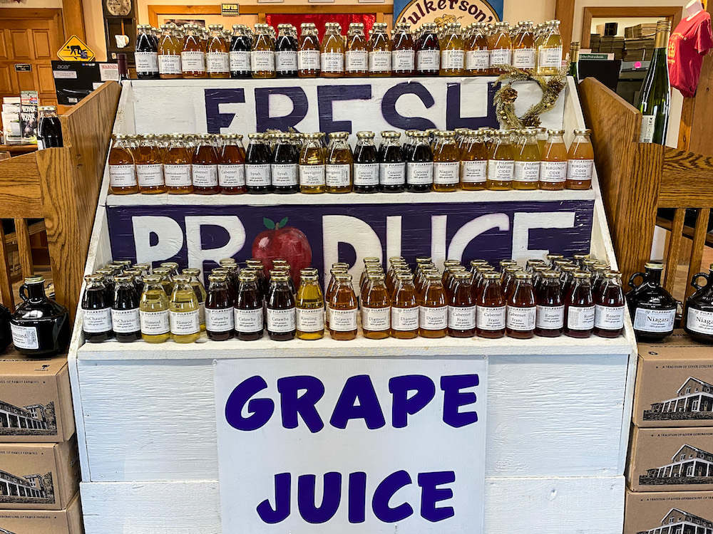 Grape Juices on Display at Fulkerson Winery